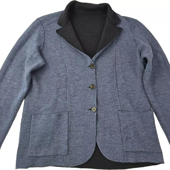 Maurizio Baldassari Brera Reversible Knit Wool Swacket Blazer Cardigan 52 M - Picture 9 of 16